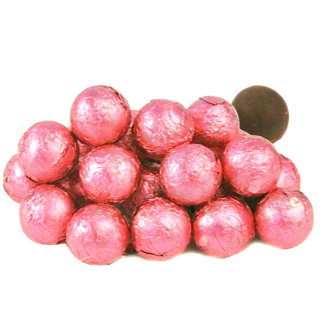 Pink Foiled Milk Chocolate Balls