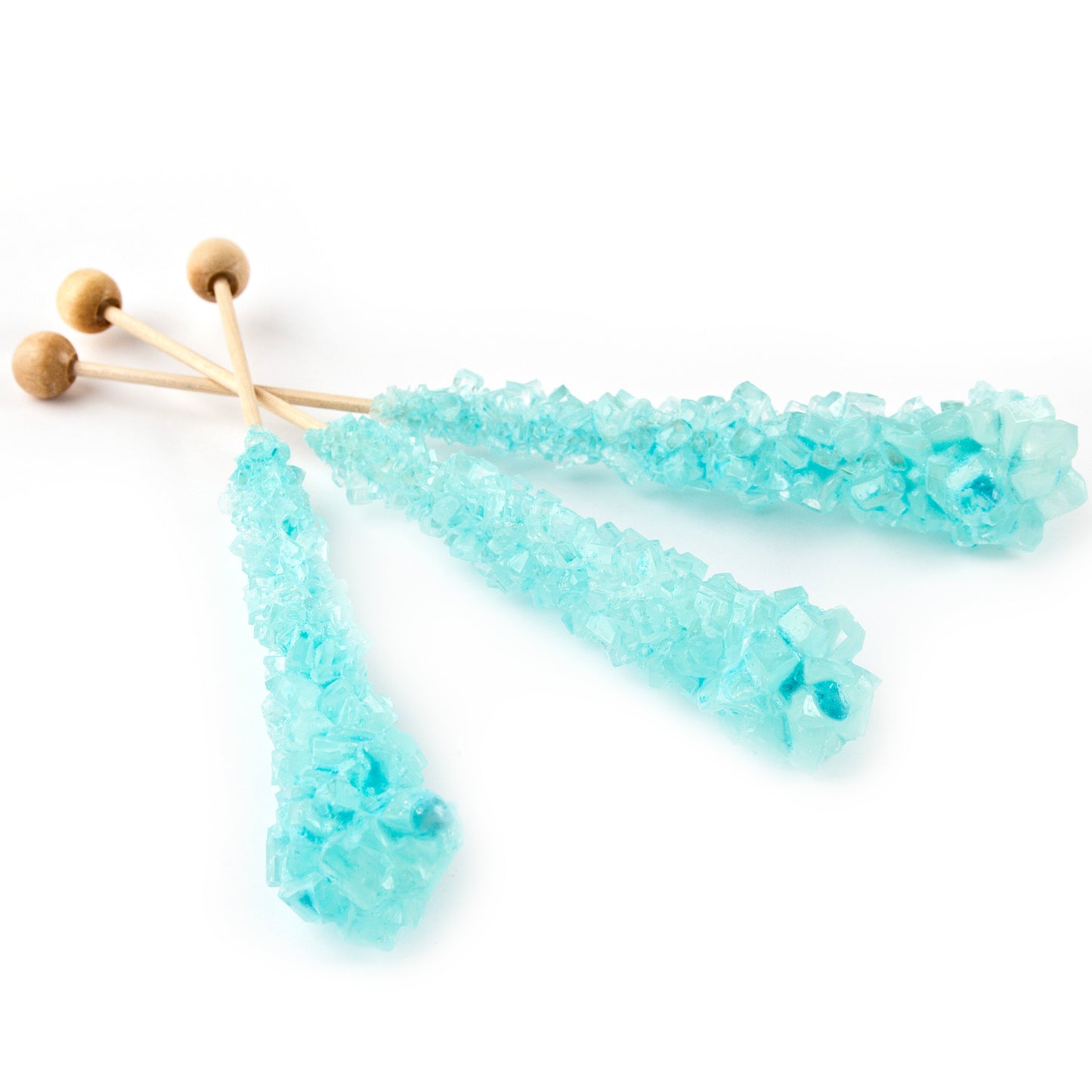 Large Wrapped Light Blue Rock Candy Crystal Sticks - Cotton Candy