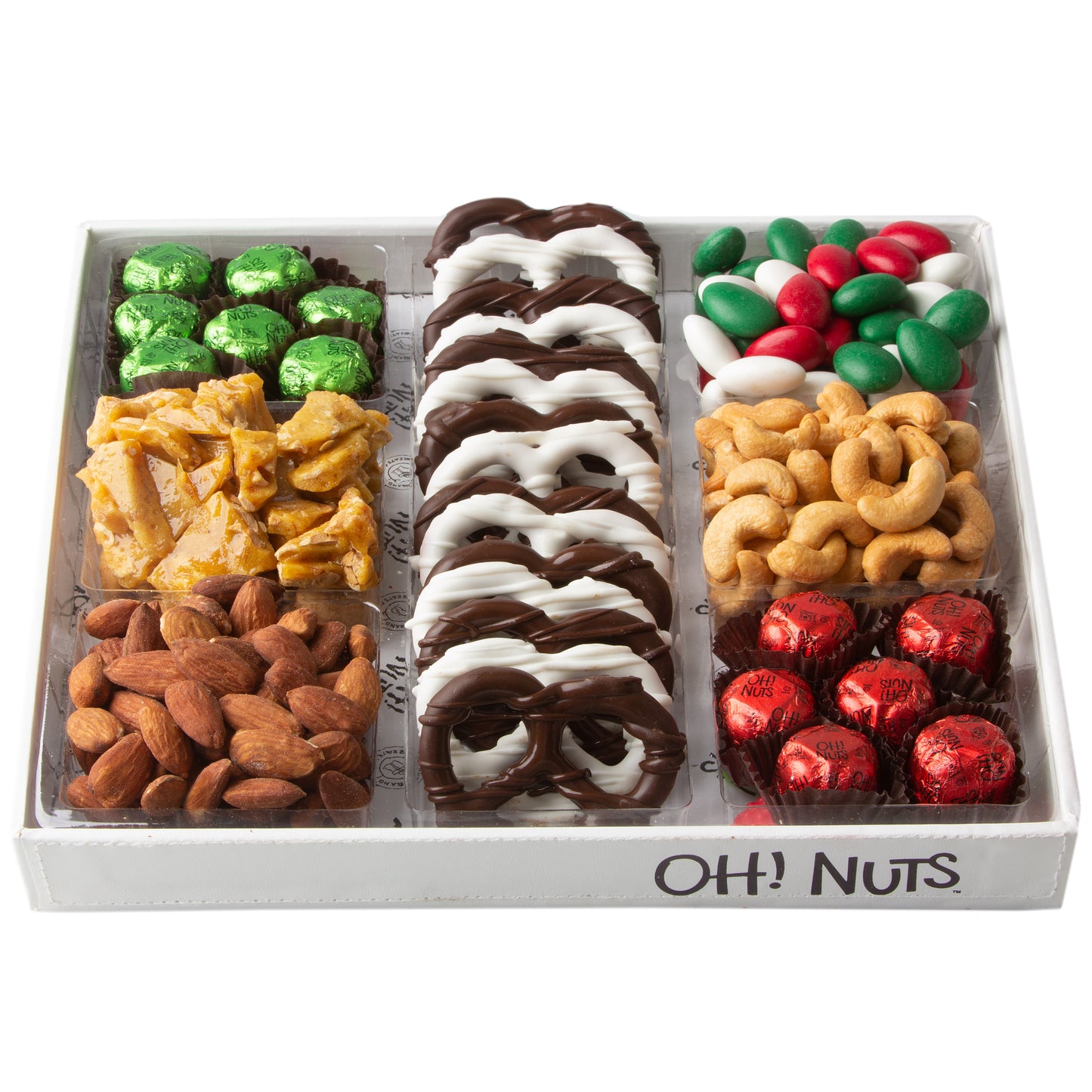 Holiday White Leather Signature Gift Tray