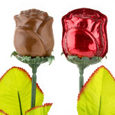 Red Milk Chocolate Long Stem Roses - 6-Pack (Chalav Stam)
