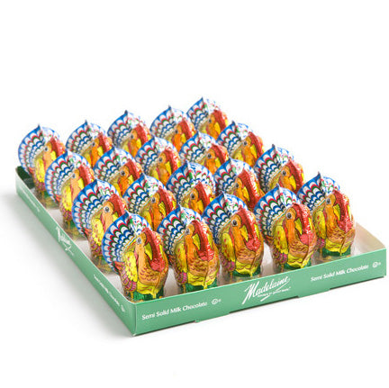 1 oz Milk Chocolate Thanksgiving Turkeys - 20CT Box (Chalav Stam)