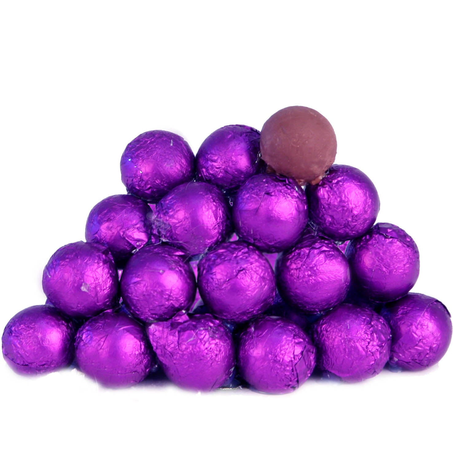 Purple Foiled Milk Chocolate Balls (Chalav Stam)