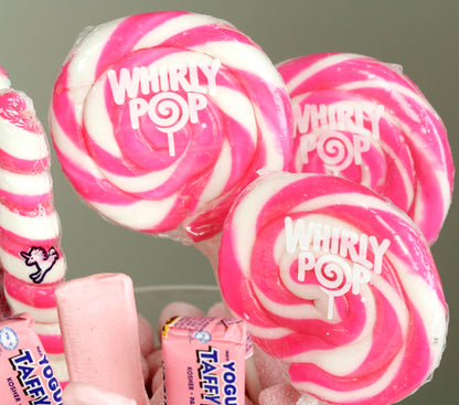 Pink & White Swirl Whirly Pops - Strawberry