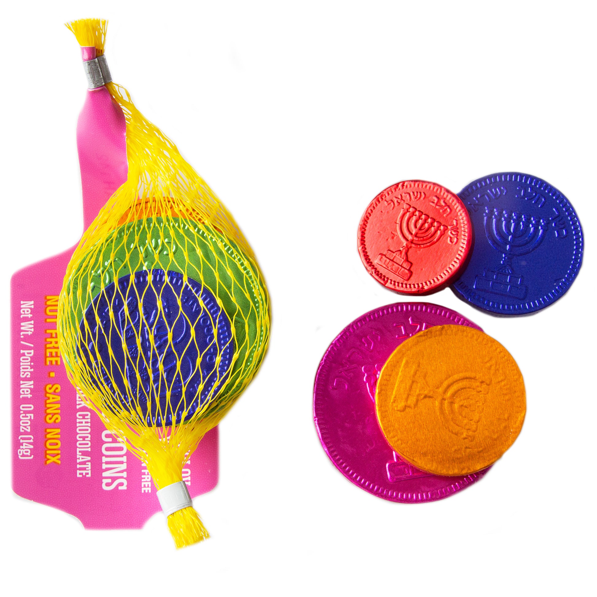 Nut-Free Multi-Color Milk Chocolate Coins Bags - 24CT Box