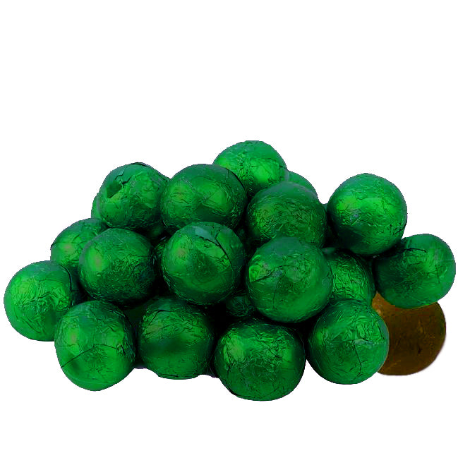 Dark Green Foiled Milk Chocolate Balls (Chalav Stam)