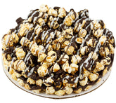Chocolate Drizzled Caramel Popcorn Pie