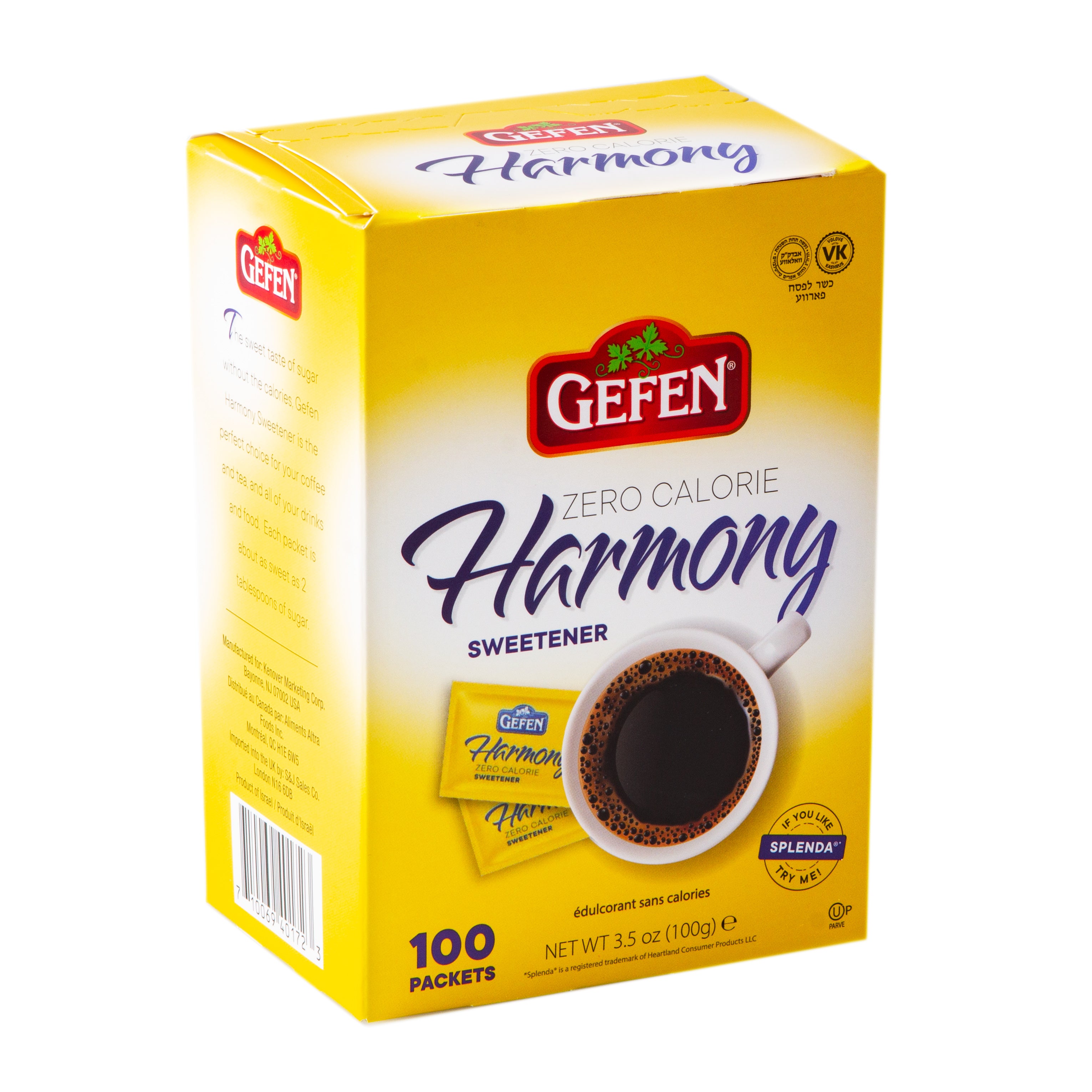 Passover Harmony Sucralose Sweetener Packets - 100CT Box – Oh! Nuts