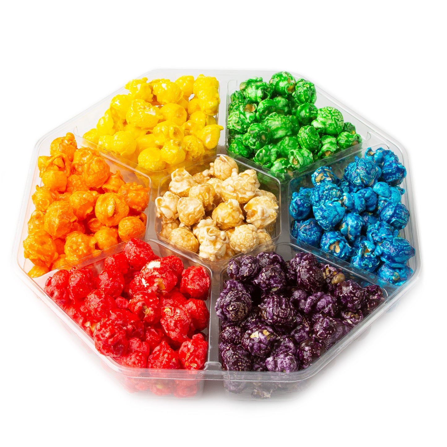 7 Section Candy Coated Popcorn Sampler Tray