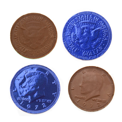 Blue Chocolate Coins - 1 LB Bag