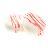 White Chocolate Pink Drizzle Coated Sandwich Cookies