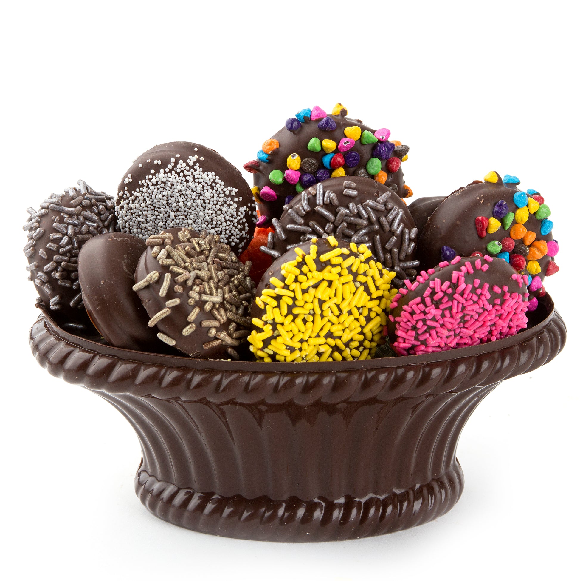 chocolate-covered-cookies-in-chocolate-basket