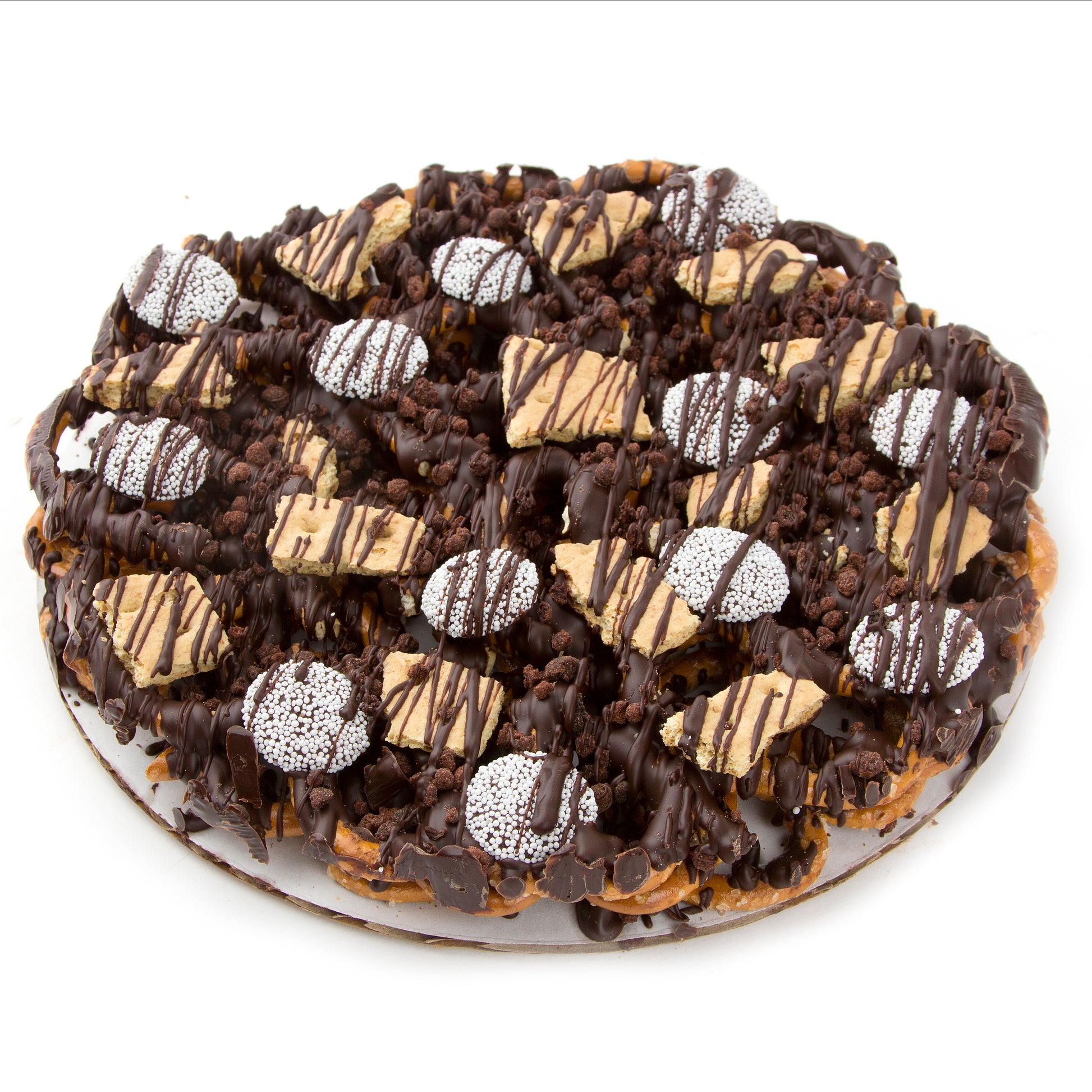Chocolate Pretzel Pie With Biscuit and Nonpareils - 8 Inch