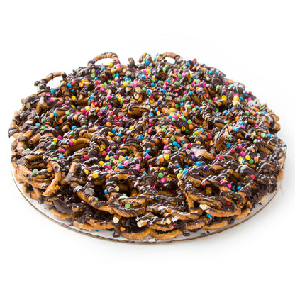 Chocolate Pretzel Pie W/Rainbow Lentils - 8 Inch
