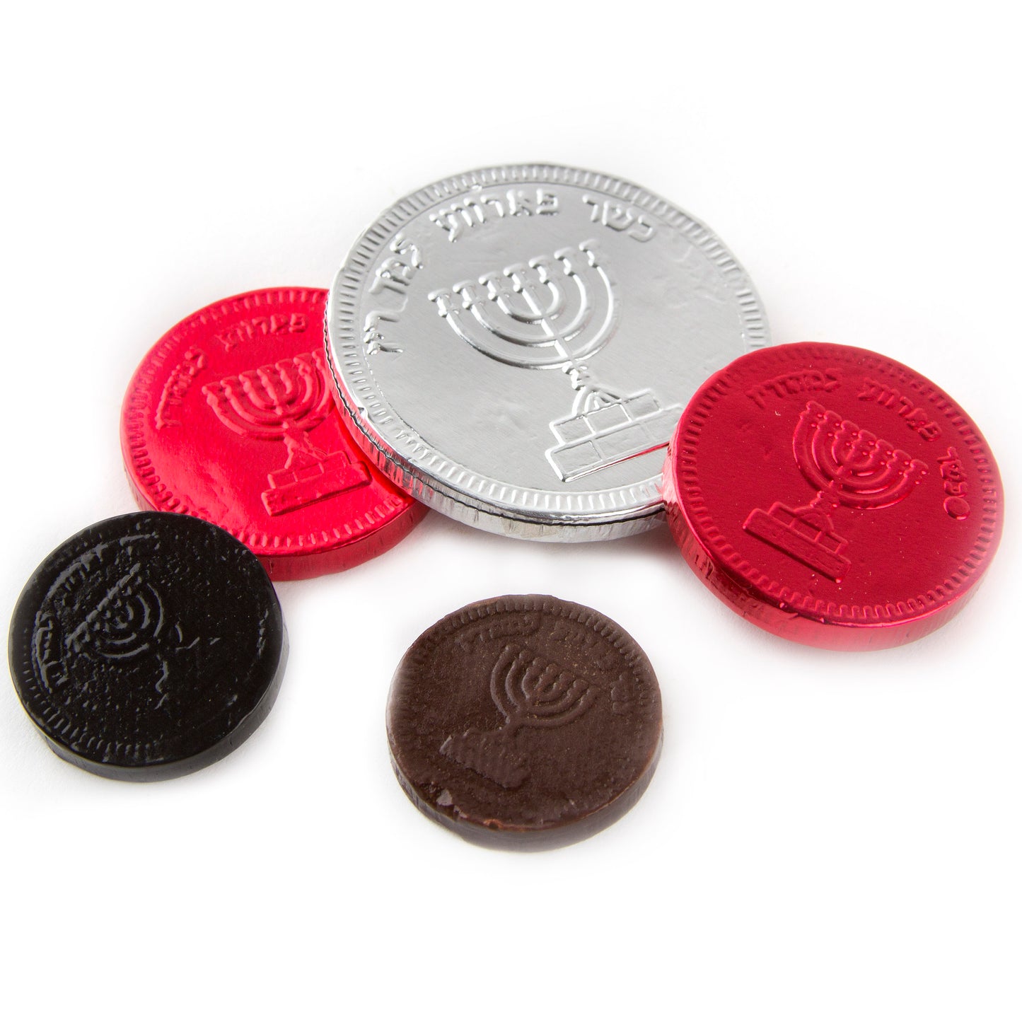 Premium Parve Belgian Tricolor Chocolate Coins (Nut Free)