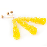 Large Wrapped Yellow Rock Candy Crystal Sticks - Banana