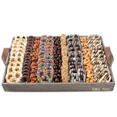 Wooden Nuts & Chocolates Pretzels Line-Up Gift Basket - XL 18"