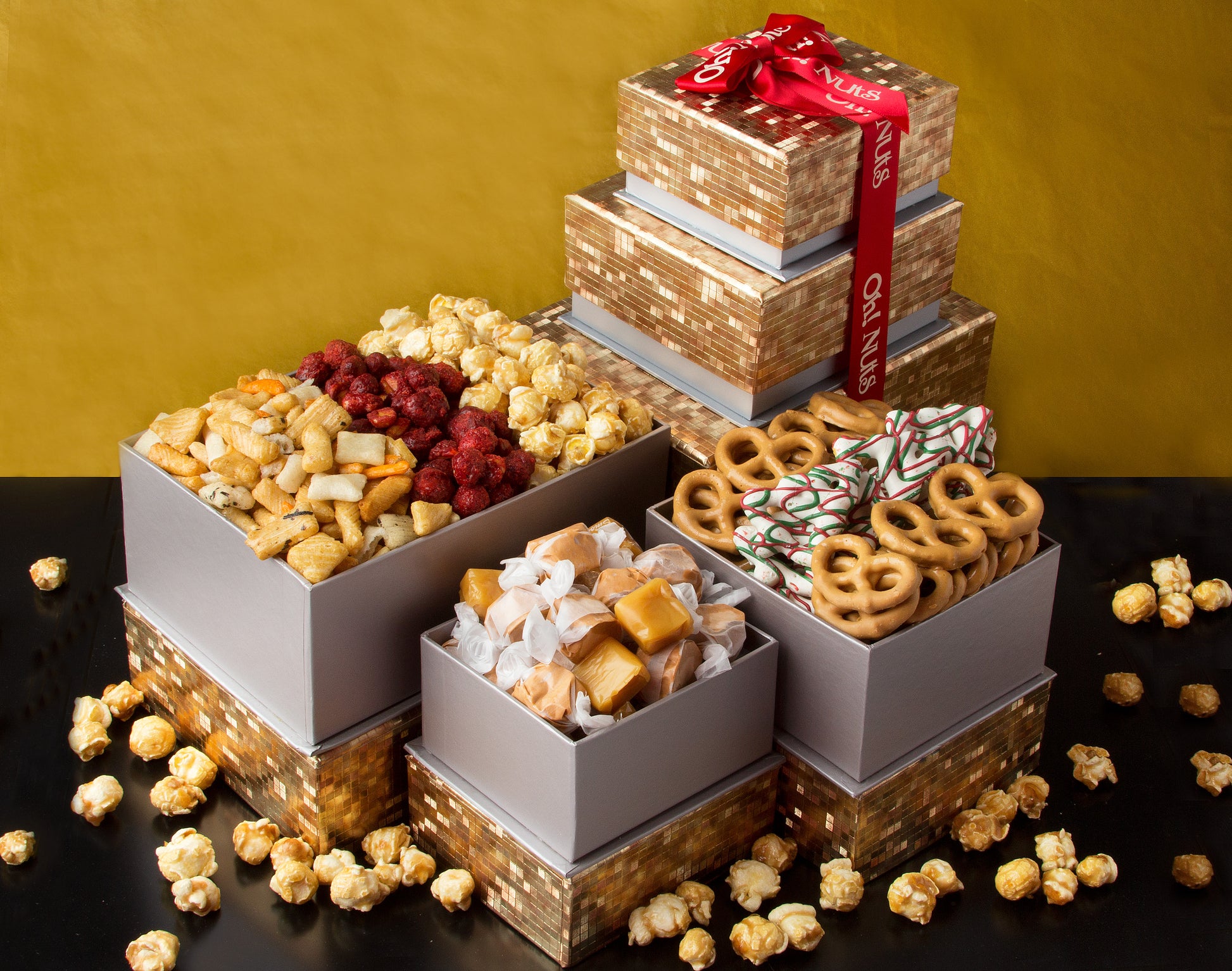Holiday 3-Tier Mosaic Gift Tower