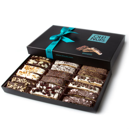Handmade Chocolate Biscotti Gift Box - 9 Variety / 18CT