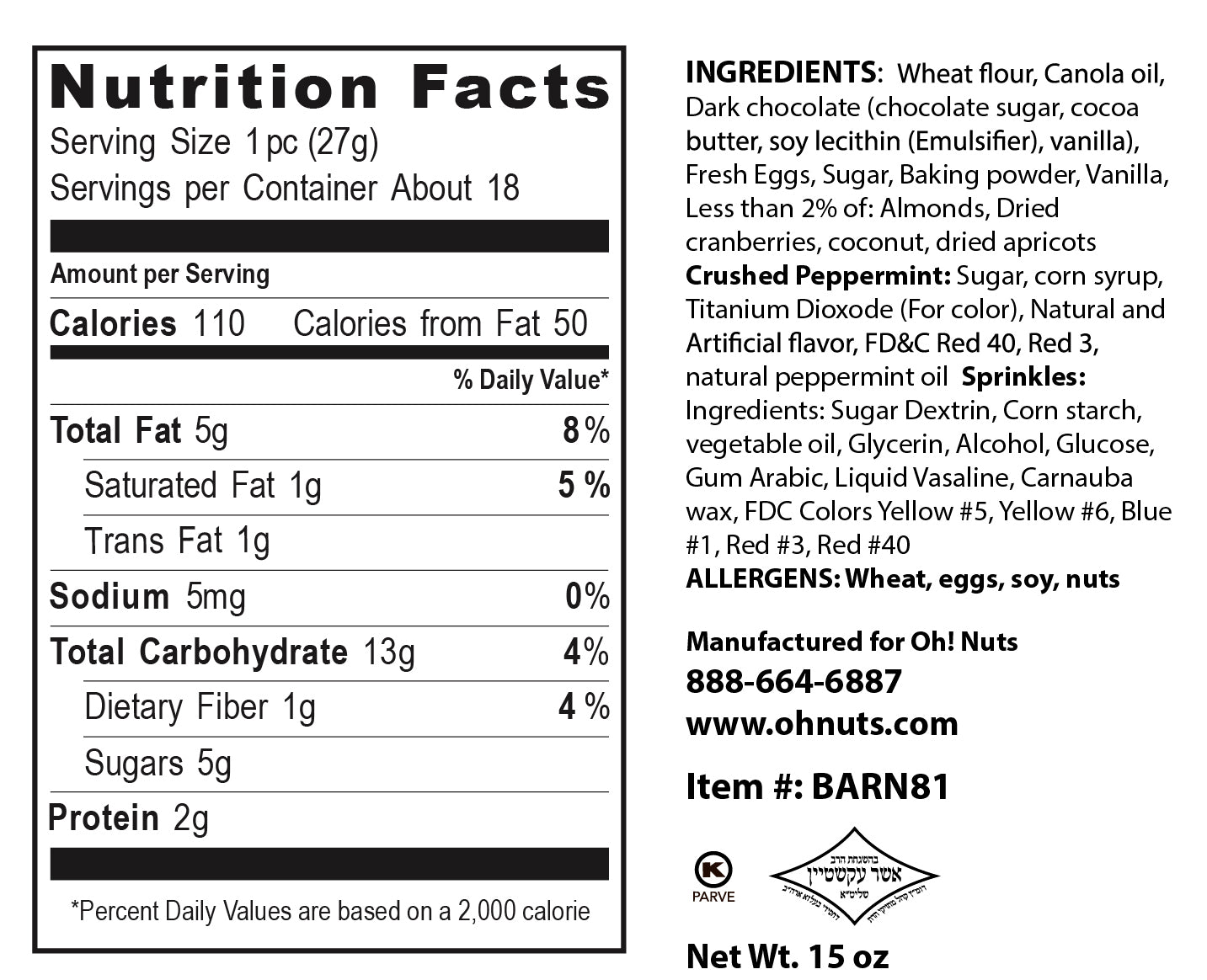 Handmade Chocolate Biscotti Gift Box - 9 Variety / 18CT