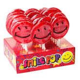 Red Smiley Face Lollipops - 24CT Display Box