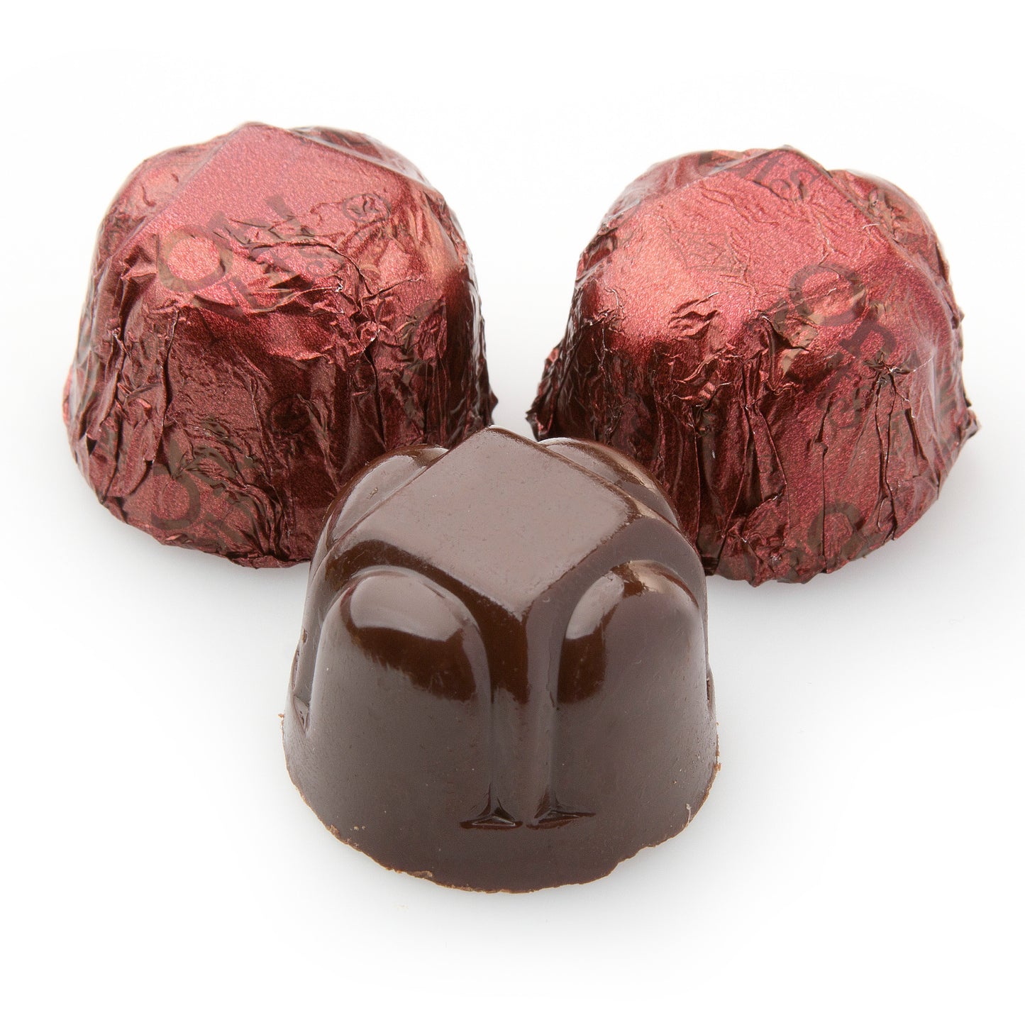 Non-Dairy Hazelnut Burgundy Foiled Chocolate Truffles