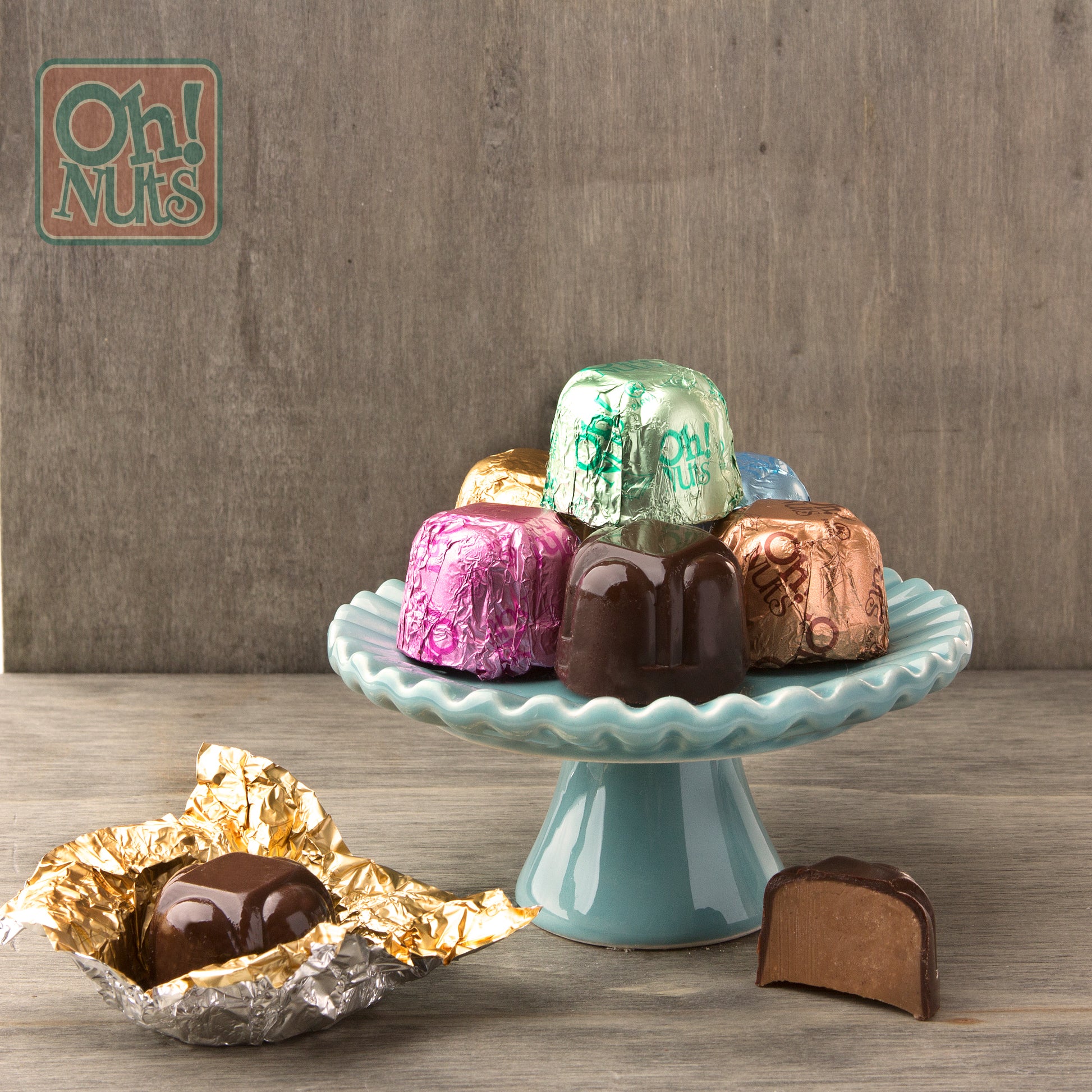 Non-Dairy Hazelnut Burgundy Foiled Chocolate Truffles - 5 LB