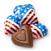 Patriotic Flag Foiled Milk Chocolate Hearts (Chalav Stam)