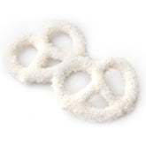 White Chocolate Covered Pretzels with White Sugar Crystals