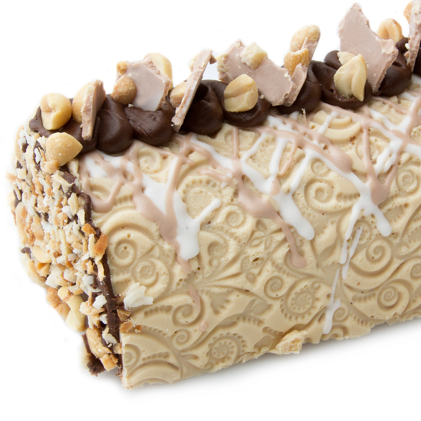 Hand-Crafted Decorative Peanut-Butter Truffle Chocolate Log