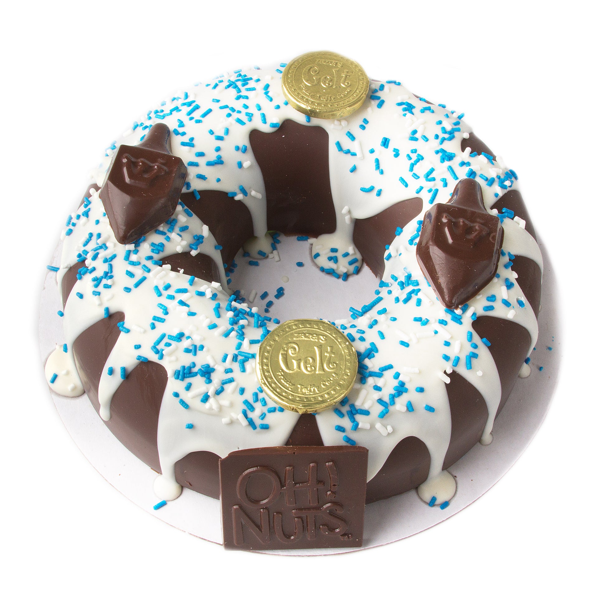 Hand Made Dome Hanukkah Belgian Chocolate & Candies Donut SMASH CAKE