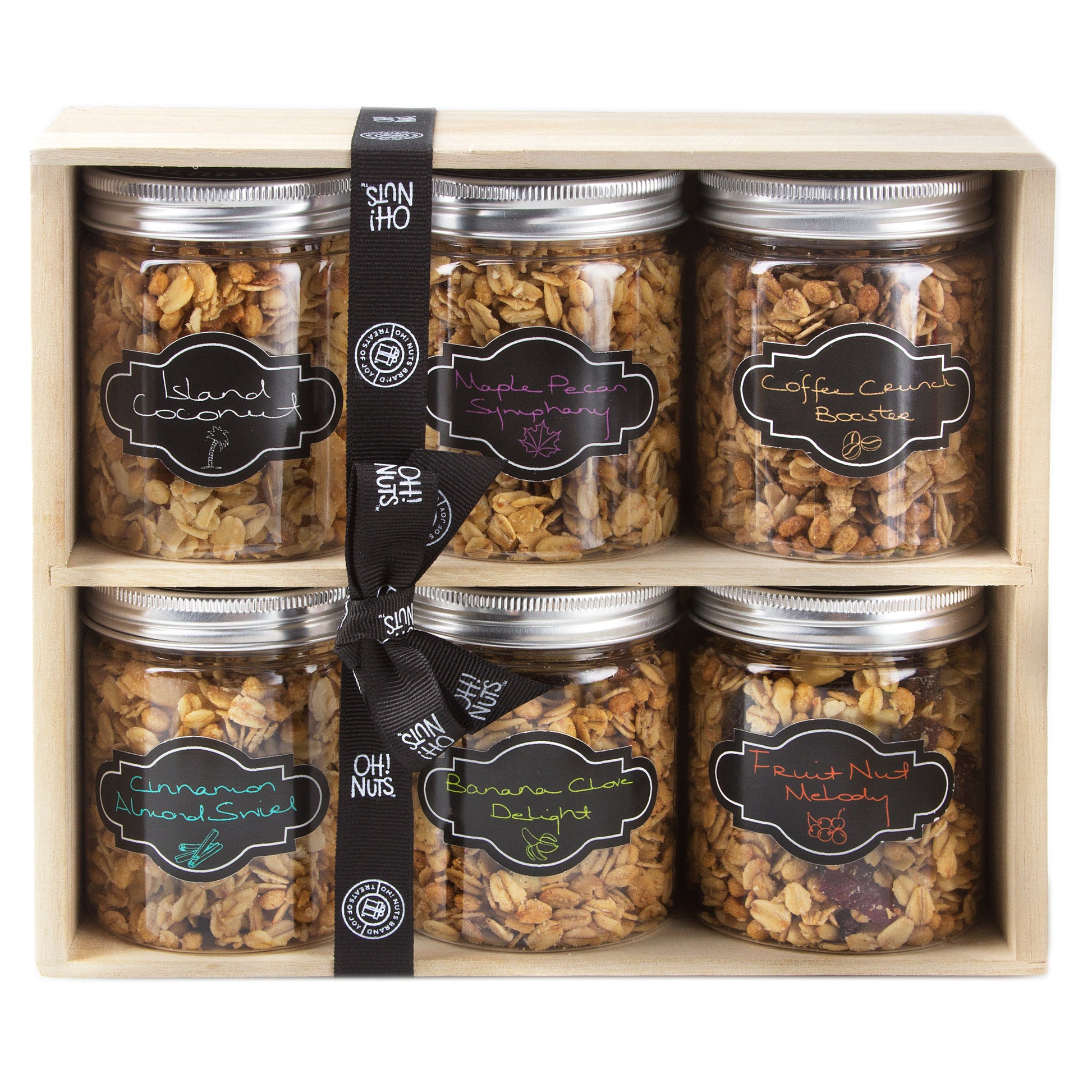 Oh! Nuts® Granola Unique Gift Box - 6 Flavor Jars