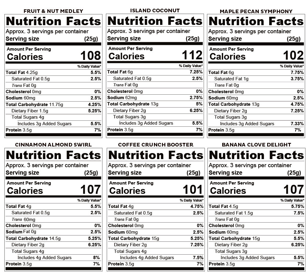 Oh! Nuts® Granola Unique Gift Box - 6 Flavor Jars