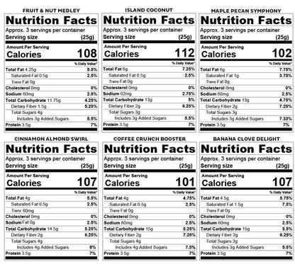 Oh! Nuts® Granola Unique Gift Box - 6 Flavor Jars