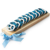 Stylish Wooden Chocolate Pretzel Tray Gift Basket - Baby Boy