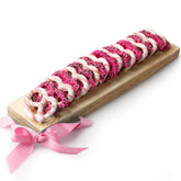Stylish Wooden Chocolate Pretzel Tray Gift Basket - Baby Girl