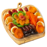 Tropical Dried Fruit Wooden Collapsible Fruit Bowl Gift Basket
