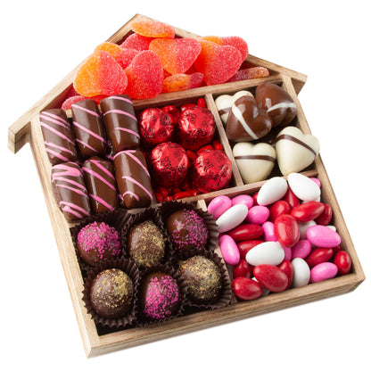Valentines Day House of Love Wooden Gift Basket