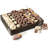 Shavuos Dairy Truffle & Pops Line Up Wooden Gift Tray - 12"
