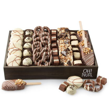 Shavuos Dairy Truffle & Pops Line Up Wooden Gift Tray - 12