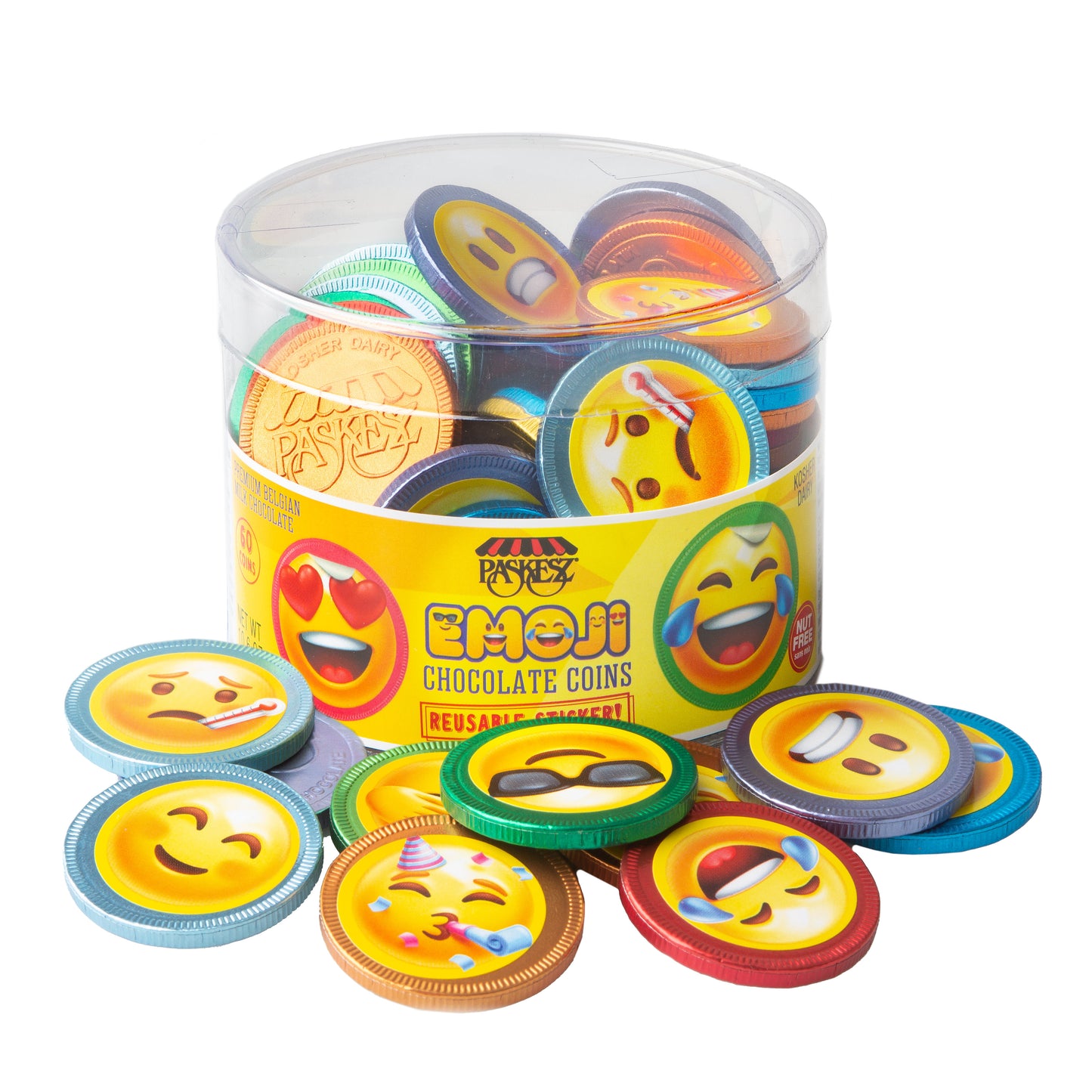Nut-Free Emoji Chocolate Coins
