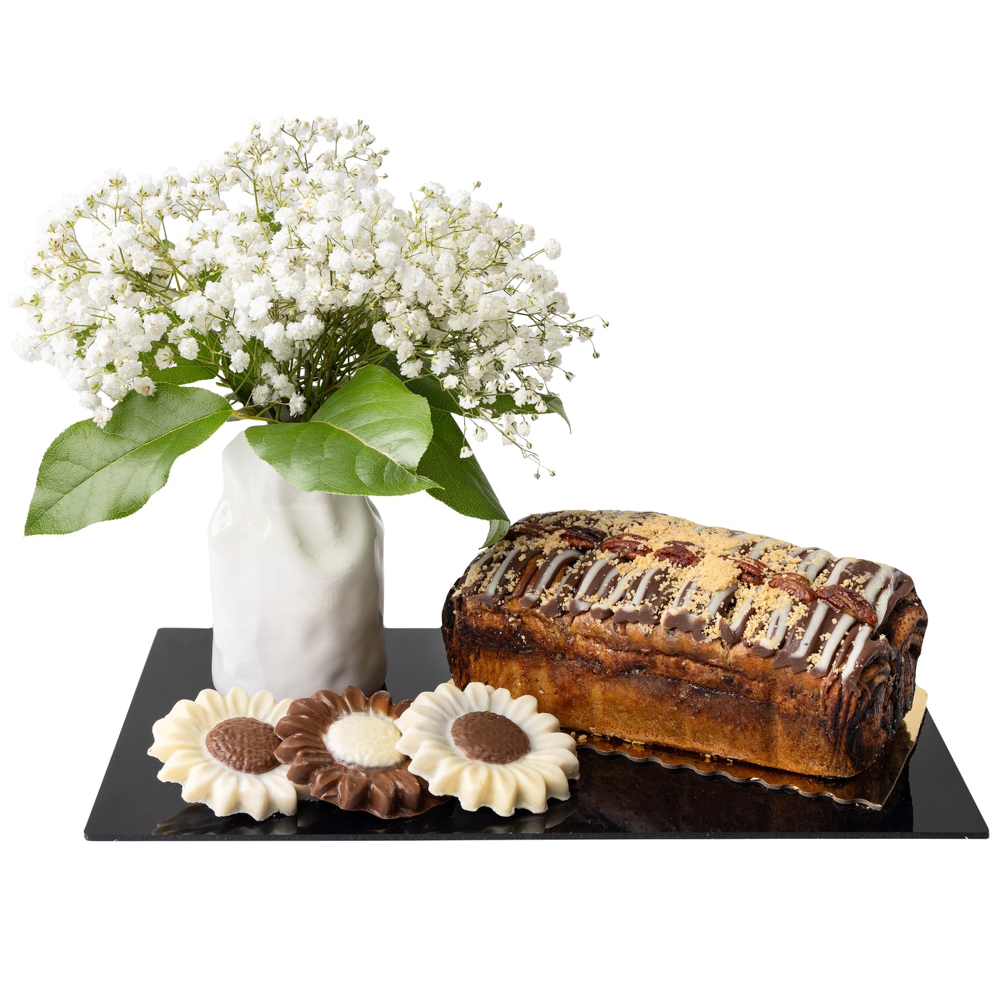 Shavuos Dairy Chocolate Cheese Babka Cake Fresh Flowers Gift Tray