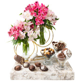 Shavuos Dairy Chocolate XL Vase Fresh Flowers Gift Basket