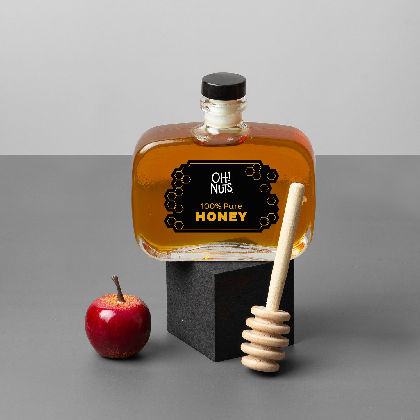 Rosh Hashanah Large Traditional Square Holiday Gift Honey Bottle