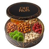 Oh! Nuts 7 Section Dried Fruits & Nuts Round Gift Tin