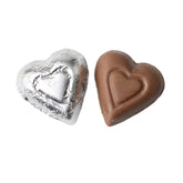 Silver Foiled Milk Chocolate Hearts (Chalav Stam)