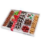 Holiday Chocolate 9 Section Leather Gift Basket