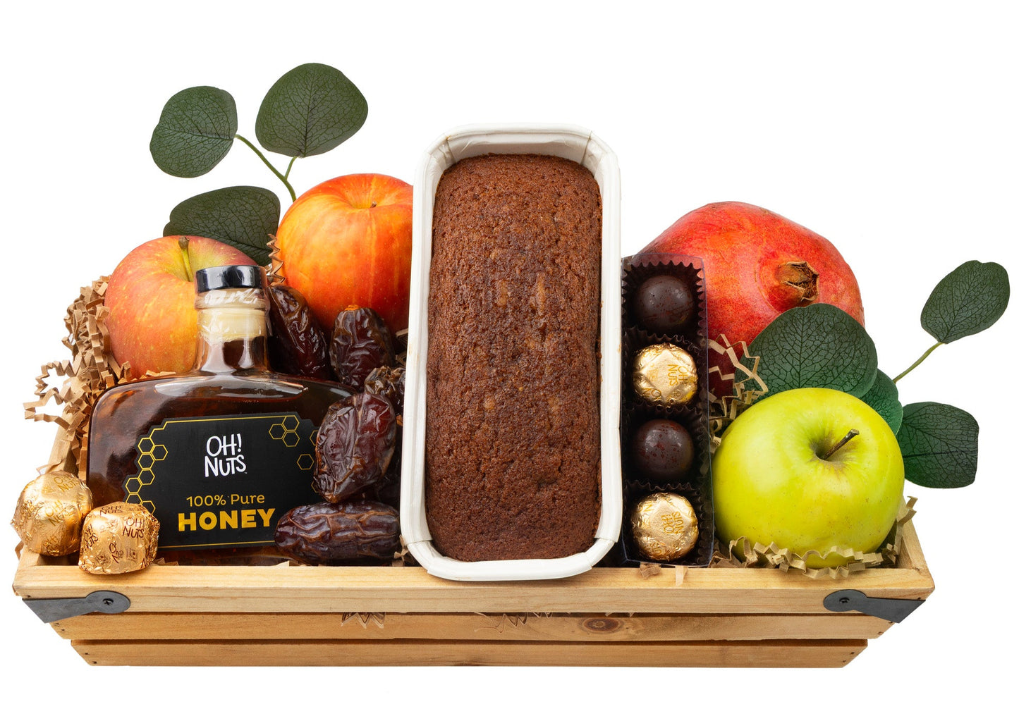 Rosh Hashanah Farmer's Basket W Fresh Apple & Pomegranate