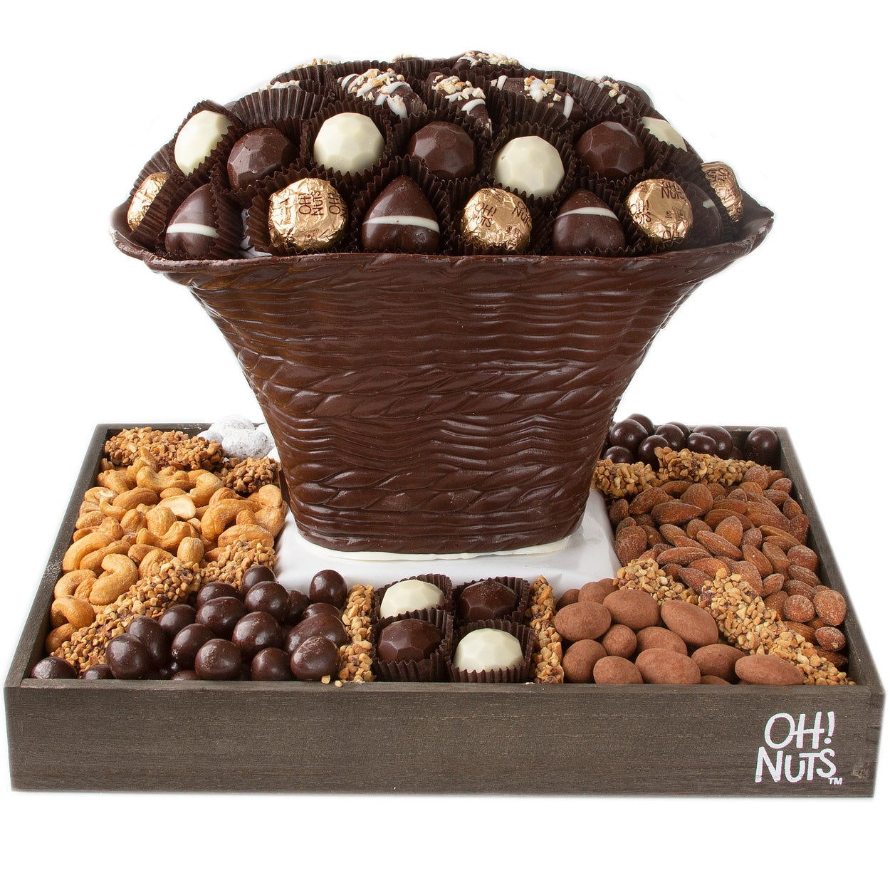 Edible Oval Dark Chocolate & Nut Gift Basket